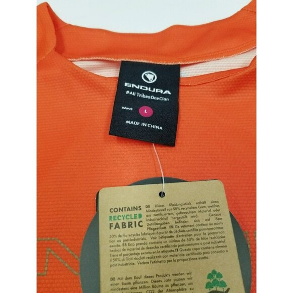 Endura Womens MT500 Supercraft L/S Tee L Recycled Fabric Orange/Black - Picture 3 of 14